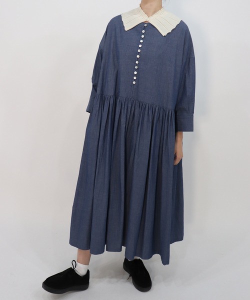 haupia(ハウピア)の「森からお便り【ワンピース】(ワンピース・レディース・チャコールグレー/オフホワイト/ブルー系/ネイビー・MEDIUM)」の3枚目の写真