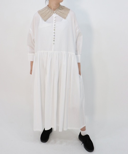 haupia(ハウピア)の「森からお便り【ワンピース】(ワンピース・レディース・チャコールグレー/オフホワイト/ブルー系/ネイビー・MEDIUM)」の1枚目の写真