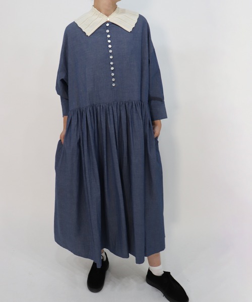 haupia(ハウピア)の「森からお便り【ワンピース】(ワンピース・レディース・チャコールグレー/オフホワイト/ブルー系/ネイビー・MEDIUM)」の5枚目の写真