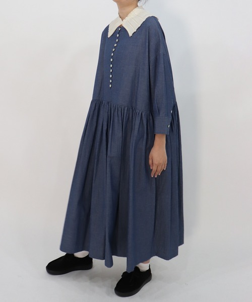 haupia(ハウピア)の「森からお便り【ワンピース】(ワンピース・レディース・チャコールグレー/オフホワイト/ブルー系/ネイビー・MEDIUM)」の6枚目の写真