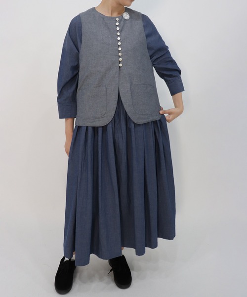 haupia(ハウピア)の「森からお便り【ワンピース】(ワンピース・レディース・チャコールグレー/オフホワイト/ブルー系/ネイビー・MEDIUM)」の8枚目の写真