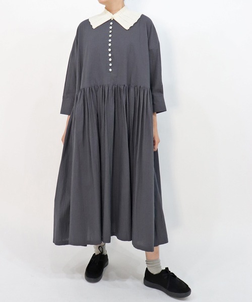 haupia(ハウピア)の「森からお便り【ワンピース】(ワンピース・レディース・チャコールグレー/オフホワイト/ブルー系/ネイビー・MEDIUM)」の9枚目の写真