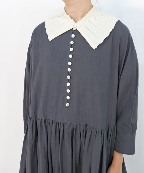 haupia(ハウピア)の「森からお便り【ワンピース】(ワンピース・レディース・チャコールグレー/オフホワイト/ブルー系/ネイビー・MEDIUM)」の11枚目の写真
