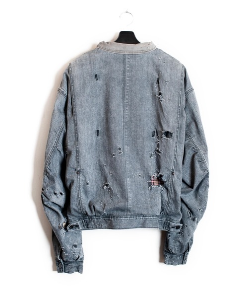 SEVESKIG（セヴシグ）の「SEVESKIG/セブシグ/DENIM JKT_JK-SV-NRS-1003（デニムジャケット・メンズ・ブラック/インディゴブルー・SMALL/MEDIUM/LARGE/X-LARGE）」の3枚目の写真