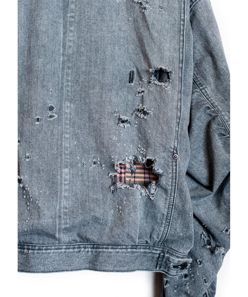 SEVESKIG（セヴシグ）の「SEVESKIG/セブシグ/DENIM JKT_JK-SV-NRS-1003（デニムジャケット・メンズ・ブラック/インディゴブルー・SMALL/MEDIUM/LARGE/X-LARGE）」の4枚目の写真
