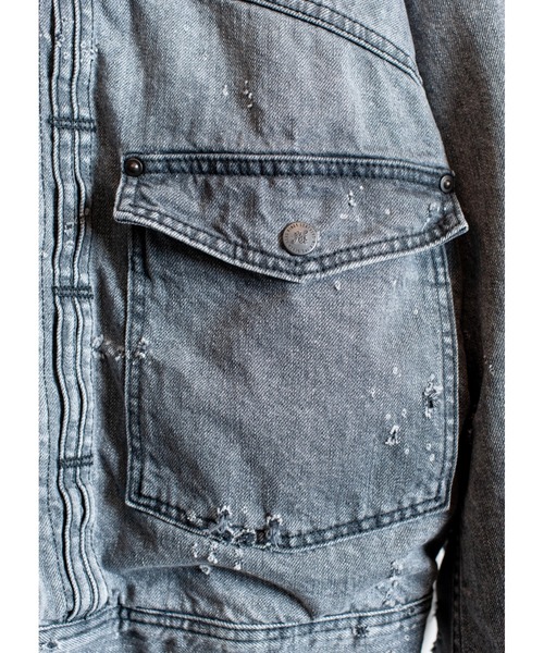 SEVESKIG（セヴシグ）の「SEVESKIG/セブシグ/DENIM JKT_JK-SV-NRS-1003（デニムジャケット・メンズ・ブラック/インディゴブルー・SMALL/MEDIUM/LARGE/X-LARGE）」の6枚目の写真