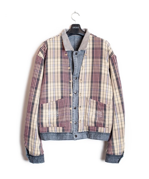 SEVESKIG（セヴシグ）の「SEVESKIG/セブシグ/DENIM JKT_JK-SV-NRS-1003（デニムジャケット・メンズ・ブラック/インディゴブルー・SMALL/MEDIUM/LARGE/X-LARGE）」の9枚目の写真