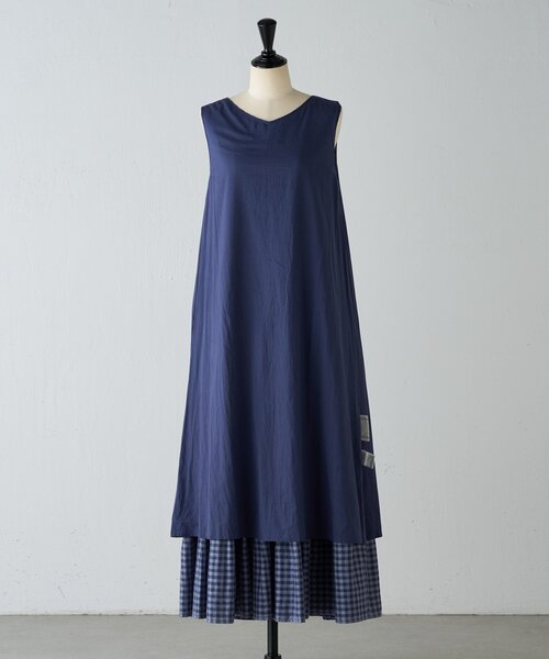 美品★キートンノースリーブワンピース BEATINGHEART 丸首 ノースリーブ ティアード ロング ワンピース KHAKI