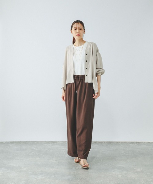 GLOBAL WORK（グローバルワーク）の「UVプロテクトシアーカーデ/575123（シャツ/ブラウス・レディース・スミクロ/グレイッシュベージュ/ライトブルー・MEDIUM/LARGE）」の15枚目の写真