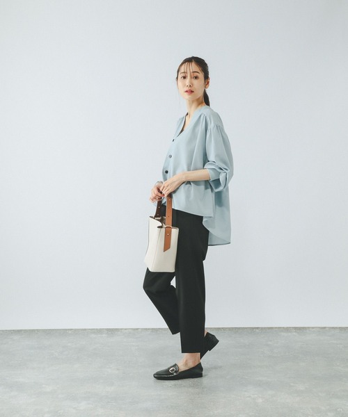 GLOBAL WORK（グローバルワーク）の「UVプロテクトシアーカーデ/575123（シャツ/ブラウス・レディース・スミクロ/グレイッシュベージュ/ライトブルー・MEDIUM/LARGE）」の8枚目の写真