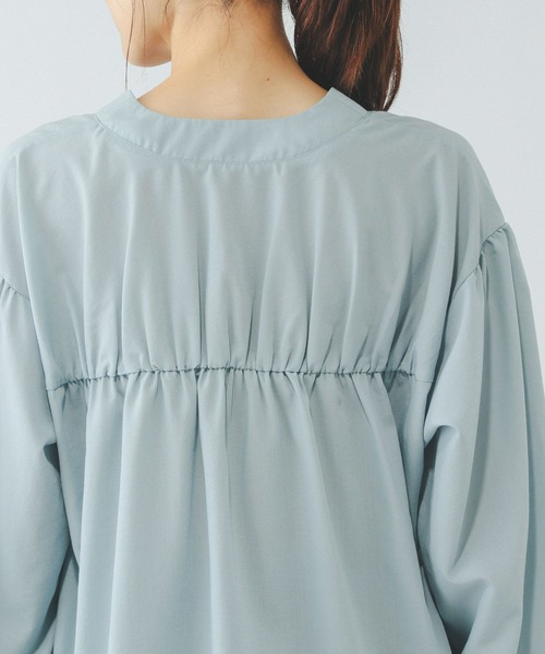 GLOBAL WORK（グローバルワーク）の「UVプロテクトシアーカーデ/575123（シャツ/ブラウス・レディース・スミクロ/グレイッシュベージュ/ライトブルー・MEDIUM/LARGE）」の18枚目の写真