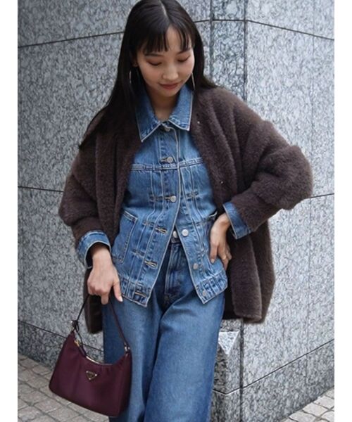 REVIVAL】【WEB限定カラーあり】ミニシャギーセッケツニットカーデ