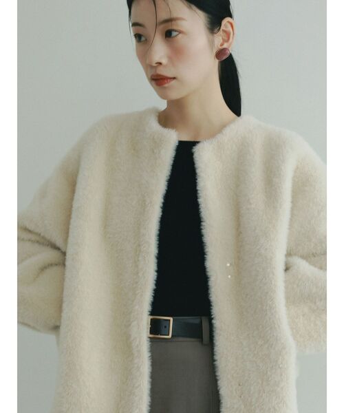 REVIVAL】【WEB限定カラーあり】ミニシャギーセッケツニットカーデ