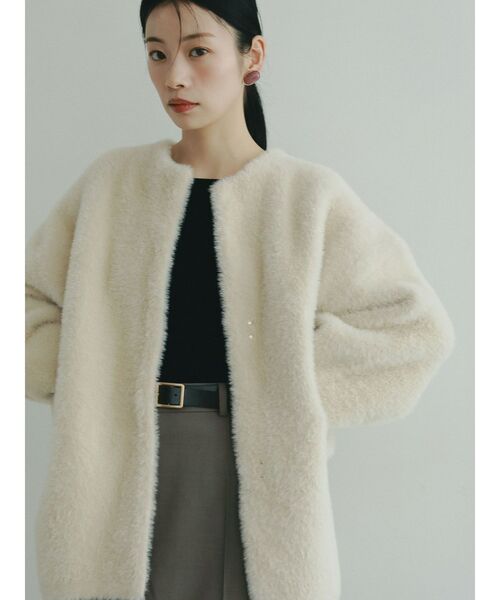 REVIVAL】【WEB限定カラーあり】ミニシャギーセッケツニットカーデ