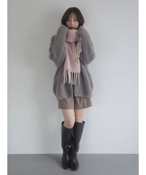 REVIVAL】【WEB限定カラーあり】ミニシャギーセッケツニットカーデ