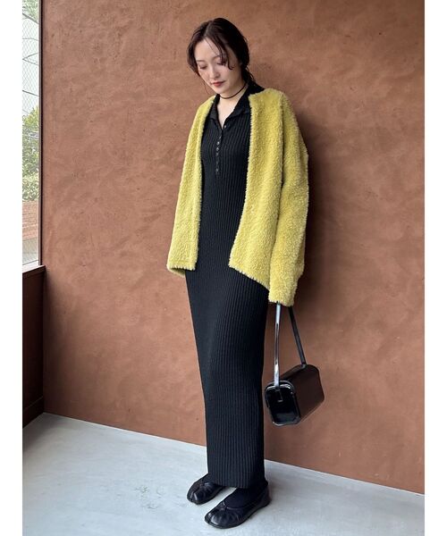 REVIVAL】【WEB限定カラーあり】ミニシャギーセッケツニットカーデ