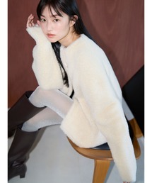 LAGUNAMOON(ラグナムーン)の【REVIVAL】【WEB限定カラーあり】ミニシャギーセッケツニットカーデ(カーディガン/ボレロ)