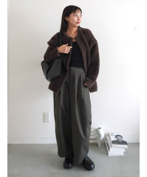 REVIVAL】【WEB限定カラーあり】ミニシャギーセッケツニットカーデ