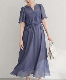 natural couture | 総プリーツフレア袖ワンピース(ワンピース)