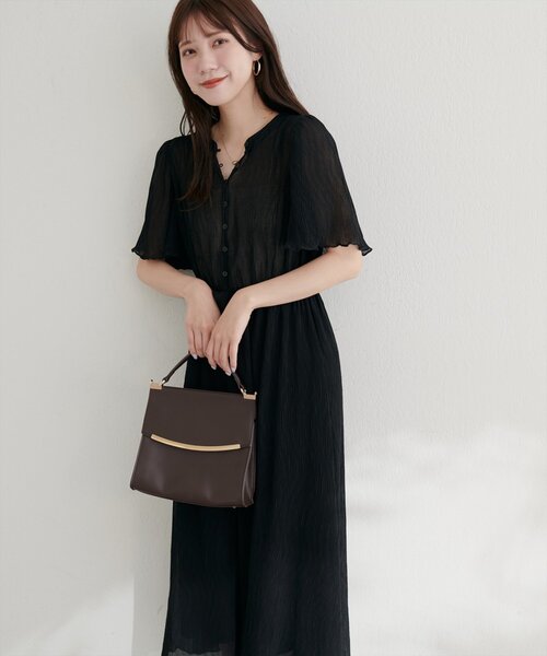 natural couture(ナチュラルクチュール)の「総プリーツフレア袖ワンピース(ワンピース・レディース・ラベンダー/その他1/ブラウン/ピンクベージュ/ブラック/ブルー・FREE)」の18枚目の写真