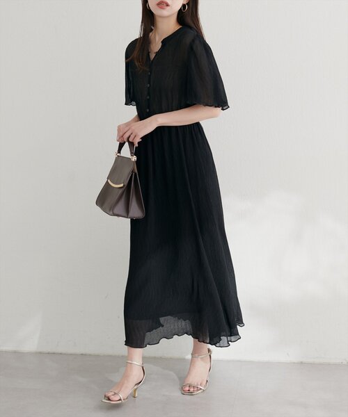 natural couture(ナチュラルクチュール)の「総プリーツフレア袖ワンピース(ワンピース・レディース・ラベンダー/その他1/ブラウン/ピンクベージュ/ブラック/ブルー・FREE)」の20枚目の写真