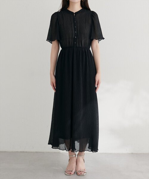 natural couture(ナチュラルクチュール)の「総プリーツフレア袖ワンピース(ワンピース・レディース・ラベンダー/その他1/ブラウン/ピンクベージュ/ブラック/ブルー・FREE)」の7枚目の写真