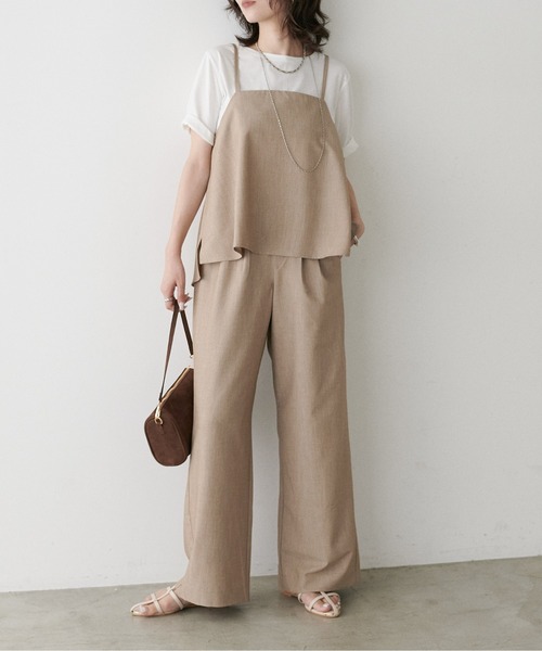 natural couture(ナチュラルクチュール)の「ZOZO限定 /【3点セット】インナー付きセットアップ(セットアップ・レディース・ベージュ/ブラック・FREE)」の22枚目の写真