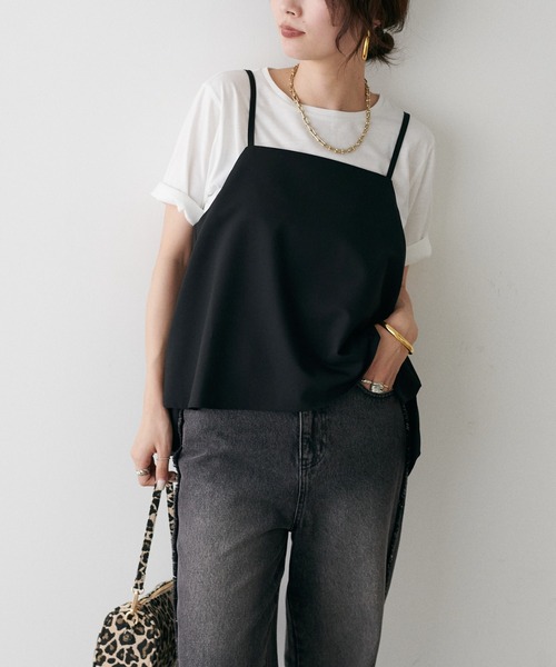 natural couture(ナチュラルクチュール)の「ZOZO限定 /【3点セット】インナー付きセットアップ(セットアップ・レディース・ベージュ/ブラック・FREE)」の16枚目の写真