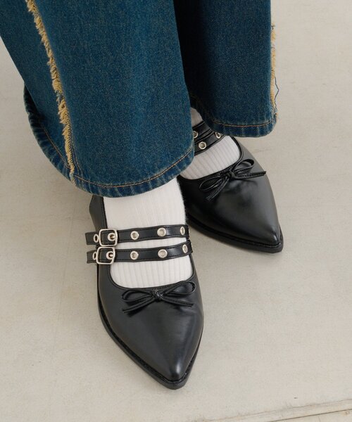 w closet(ダブルクローゼット)の「【25AW】リボンパンプス(ブーツ・レディース・レッド/ブラック/シルバー・MEDIUM/LARGE)」の4枚目の写真