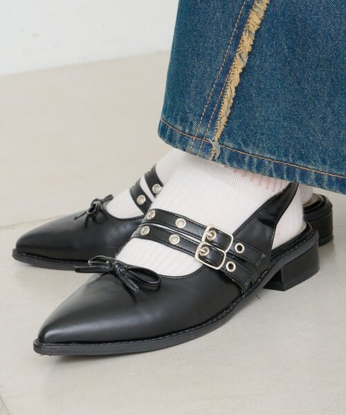 w closet(ダブルクローゼット)の「【25AW】リボンパンプス(ブーツ・レディース・レッド/ブラック/シルバー・MEDIUM/LARGE)」の6枚目の写真