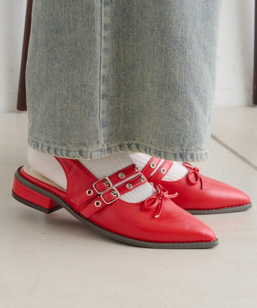 w closet(ダブルクローゼット)の「【25AW】リボンパンプス(ブーツ・レディース・レッド/ブラック/シルバー・MEDIUM/LARGE)」の8枚目の写真