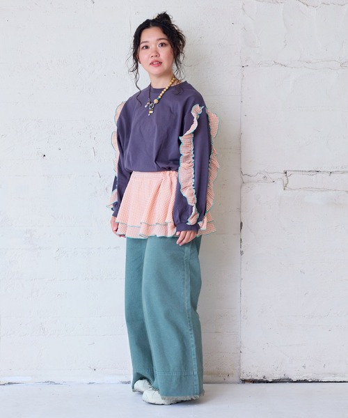 MARKEY'S(マーキーズ)の「ブリーチ+オーバーダイバギーパンツ/おとな(デニムパンツ・レディース・ピンク/ブラウン/グリーン・160cm)」の6枚目の写真