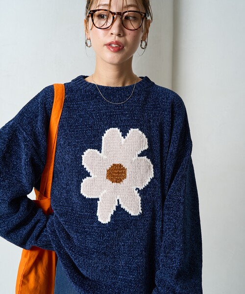 セール】限定展開 フラワー モール ニット プルオーバー（ニット