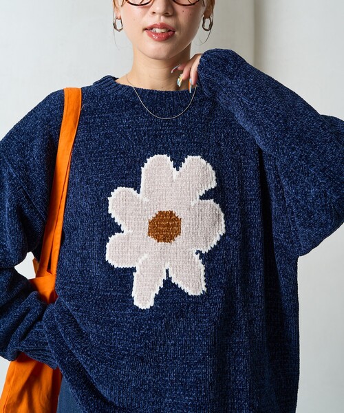 セール】限定展開 フラワー モール ニット プルオーバー（ニット