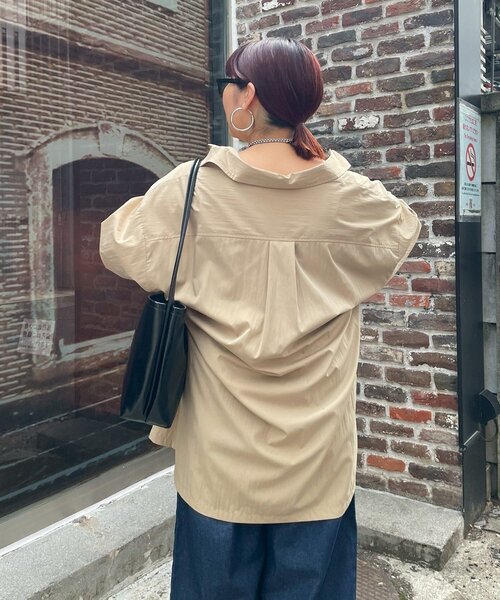 Remind me and forever（リマインドミーアンドフォーエバー）の「【WEB限定】【@kana__18sセレクト】オーバーサイズロングシャツ（シャツ/ブラウス・レディース・ベージュ系その他/チャコールグレー/オフホワイト・FREE）」の6枚目の写真