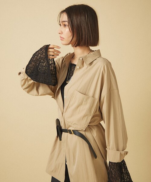 Remind me and forever（リマインドミーアンドフォーエバー）の「【WEB限定】【@kana__18sセレクト】オーバーサイズロングシャツ（シャツ/ブラウス・レディース・ベージュ系その他/チャコールグレー/オフホワイト・FREE）」の19枚目の写真