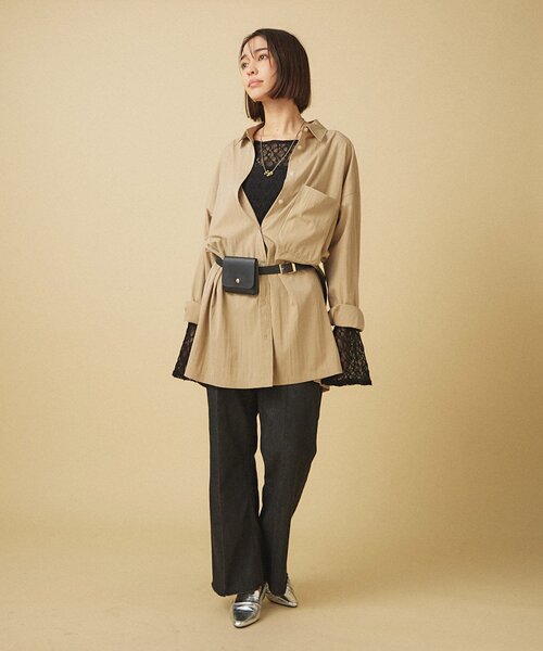 Remind me and forever（リマインドミーアンドフォーエバー）の「【WEB限定】【@kana__18sセレクト】オーバーサイズロングシャツ（シャツ/ブラウス・レディース・ベージュ系その他/チャコールグレー/オフホワイト・FREE）」の11枚目の写真