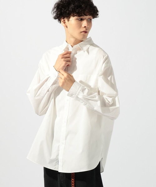 niko and...（ニコアンド）の「イージーケア無地ロングスリーブシャツ（シャツ/ブラウス・メンズ・オフホワイト/サックスブルー・MEDIUM/LARGE/BIG(L)）」の10枚目の写真