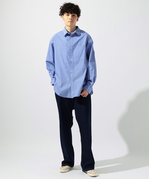 niko and...（ニコアンド）の「イージーケア無地ロングスリーブシャツ（シャツ/ブラウス・メンズ・オフホワイト/サックスブルー・MEDIUM/LARGE/BIG(L)）」の11枚目の写真