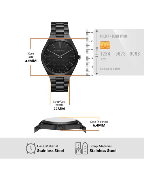 MICHAEL KORS(マイケルコース)の「マイケル・コース 腕時計 メンズ アナログ ステンレス MK9228(アナログ腕時計・メンズ・ブラック・FREE)」の5枚目の写真