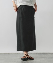 スカート（ブラック/黒色系・リネン・麻）ファッション通販