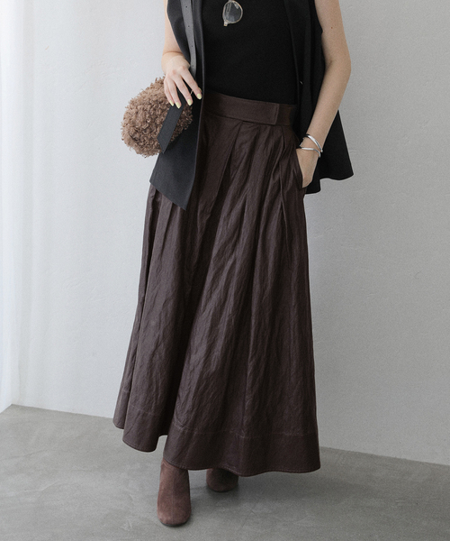 セール】【洗える】ウォッシャブルレザーライクスカート（スカート
