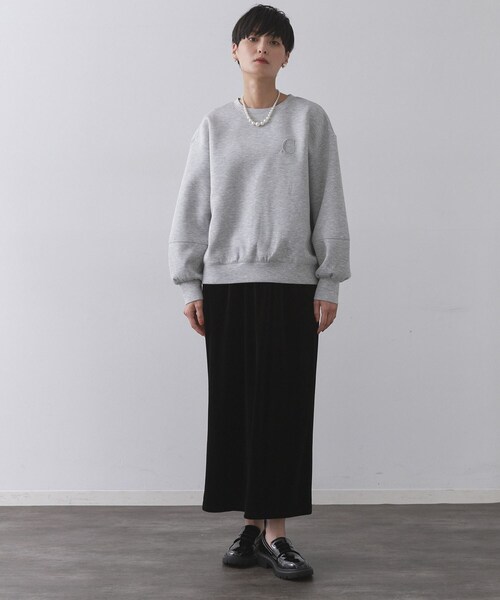 OPAQUE.CLIP(オペークドットクリップ)の「ワンポイント刺繍ダンボールトップス【UVケア/洗濯機洗い可】(Tシャツ/カットソー・レディース・オフホワイト/グレー/ライトイエロー系/ブラック・40/38/42)」の10枚目の写真