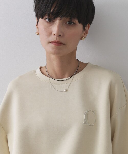OPAQUE.CLIP(オペークドットクリップ)の「ワンポイント刺繍ダンボールトップス【UVケア/洗濯機洗い可】(Tシャツ/カットソー・レディース・オフホワイト/グレー/ライトイエロー系/ブラック・40/38/42)」の17枚目の写真
