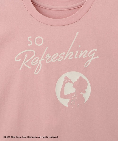 Coca Cola(コカコーラ)の「【Coca-Cola】VIS別注ロゴプリントフレンチTシャツ(Tシャツ/カットソー・レディース・チャコールグレー/ピンク/ホワイト・FREE)」の22枚目の写真