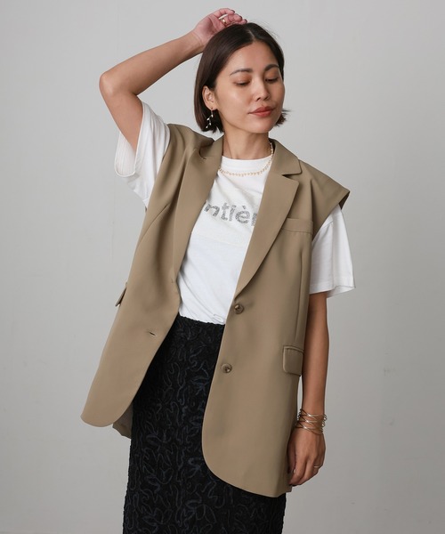 Floran(フローラン)の「ポリツイル バックファスナージレ(ベスト・レディース・ブラウン/ベージュ/ブラック・FREE)」の3枚目の写真