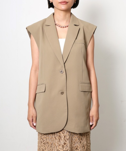 Floran(フローラン)の「ポリツイル バックファスナージレ(ベスト・レディース・ブラウン/ベージュ/ブラック・FREE)」の4枚目の写真