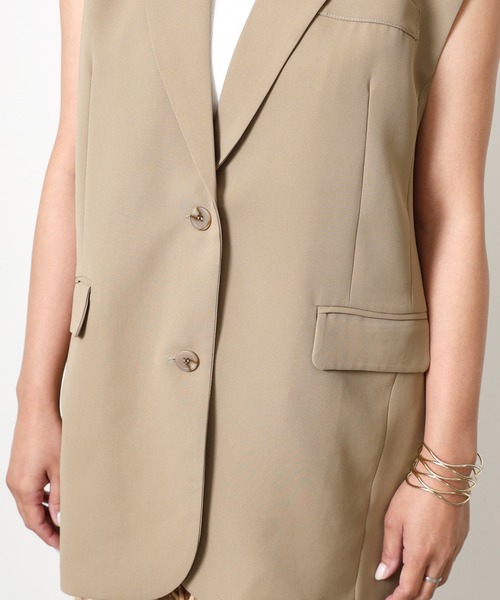 Floran(フローラン)の「ポリツイル バックファスナージレ(ベスト・レディース・ブラウン/ベージュ/ブラック・FREE)」の8枚目の写真