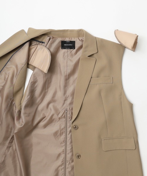 Floran(フローラン)の「ポリツイル バックファスナージレ(ベスト・レディース・ブラウン/ベージュ/ブラック・FREE)」の10枚目の写真