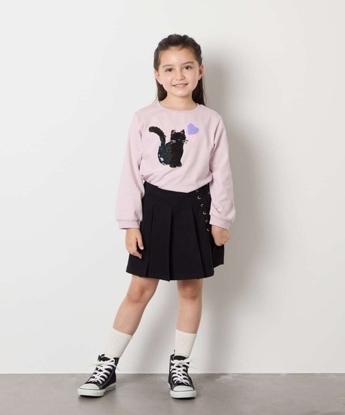 a.v.v（アーヴェヴェ）の「【大人気！追加生産/選べる素材】[110-160]レースアッププリーツスカパン（その他パンツ・キッズ・ピンク系その他/ブラック/インディゴブルー/ダークグレー/アイボリー・110/120/130/140/150/160）」の10枚目の写真